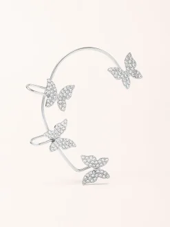 Alloy Rhinestone Butterfly Cuff Earrings