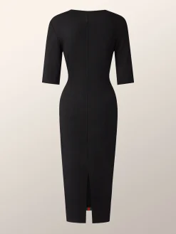 Casual Color Block Classic Tight Crew Neck Bodycon Dress