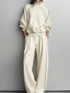 Casual Color Block Straight Pants Sweatpants & Joggers