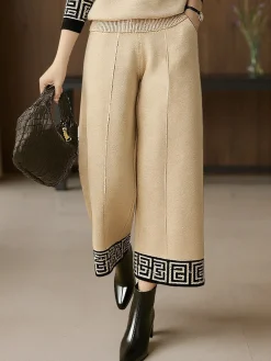 Casual Color Block Straight Pants