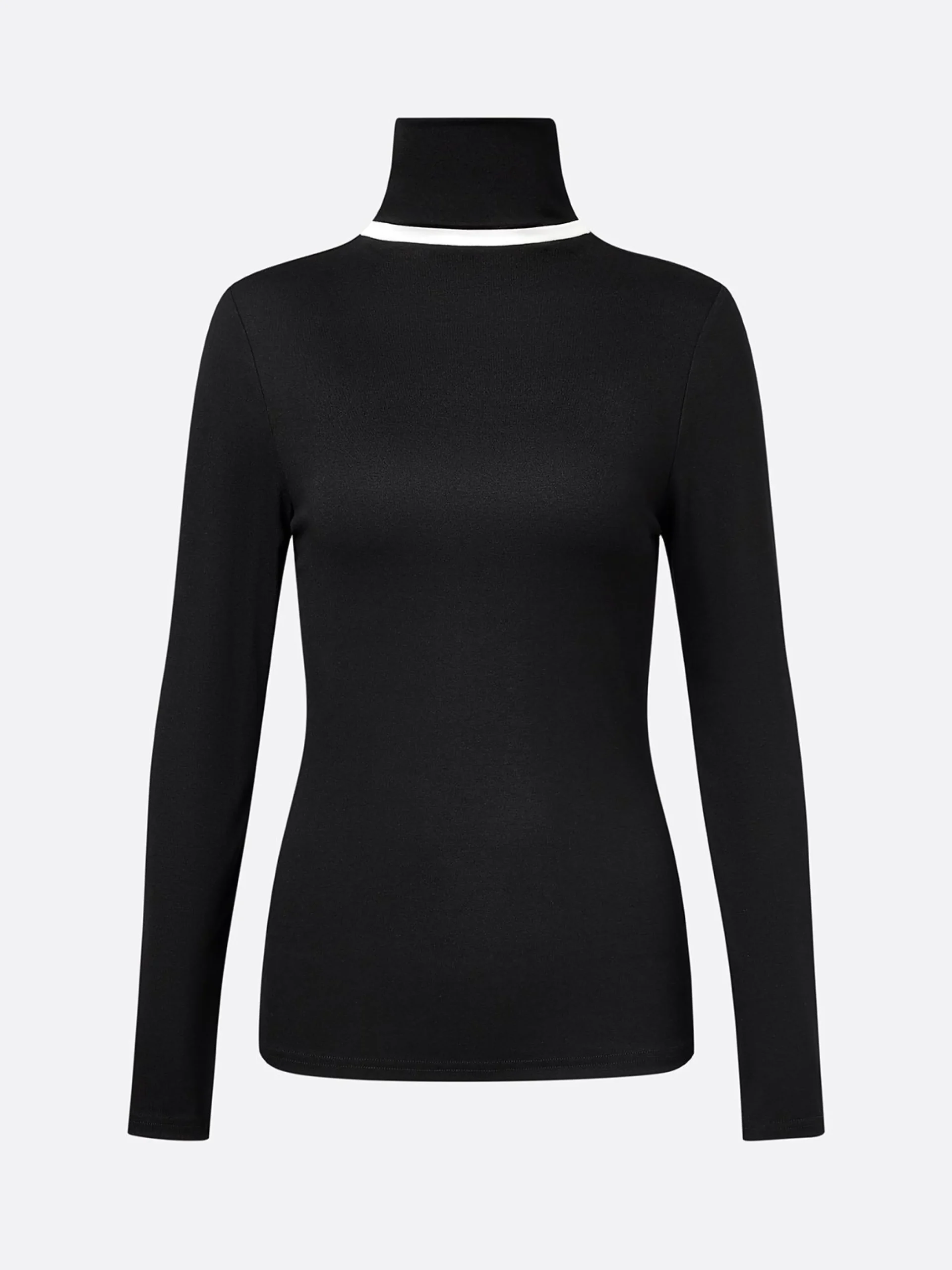Casual Color-Block Turtleneck Tee