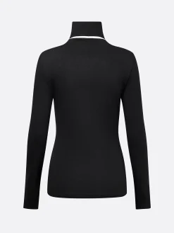Casual Color-Block Turtleneck Tee