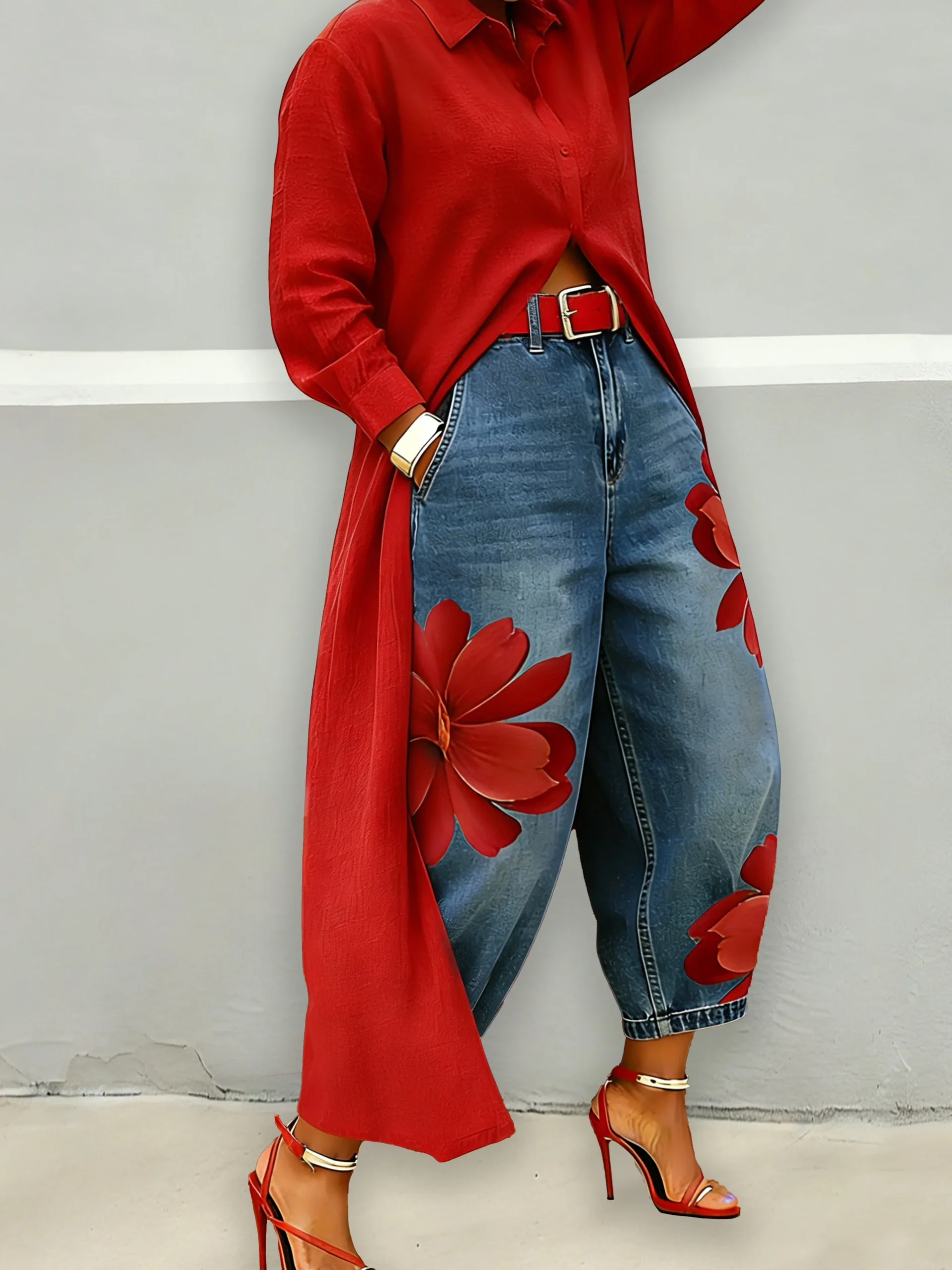 Casual Cotton Shirt Collar Blouse Loose Long Sleeve Daily Top