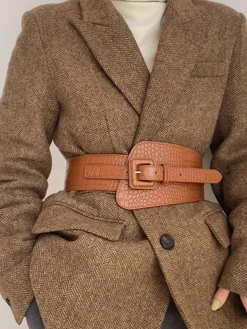Casual Crocodile Embossed Irregular Girdle Belt