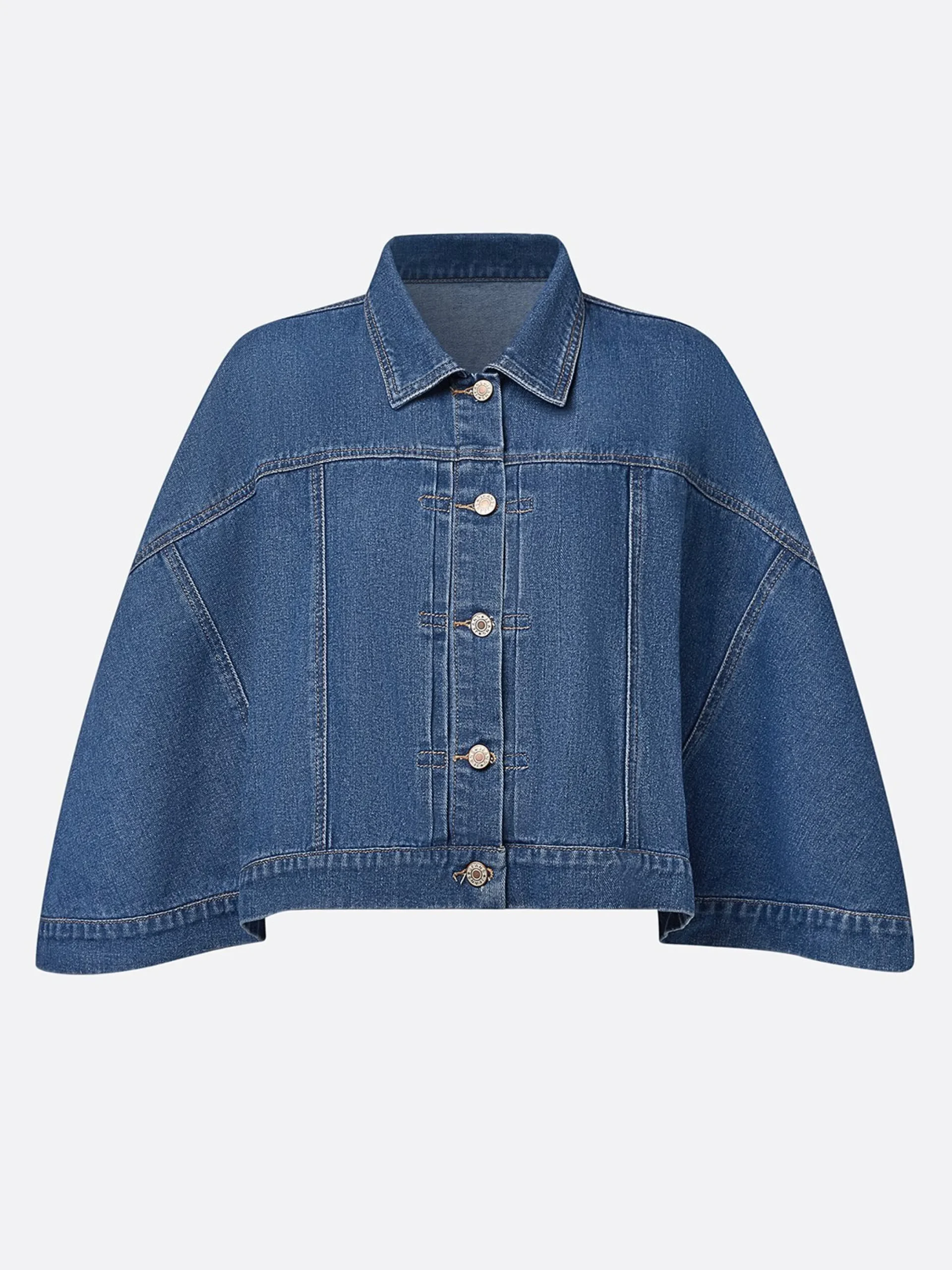 Casual Distressing Cloak Denim Coat