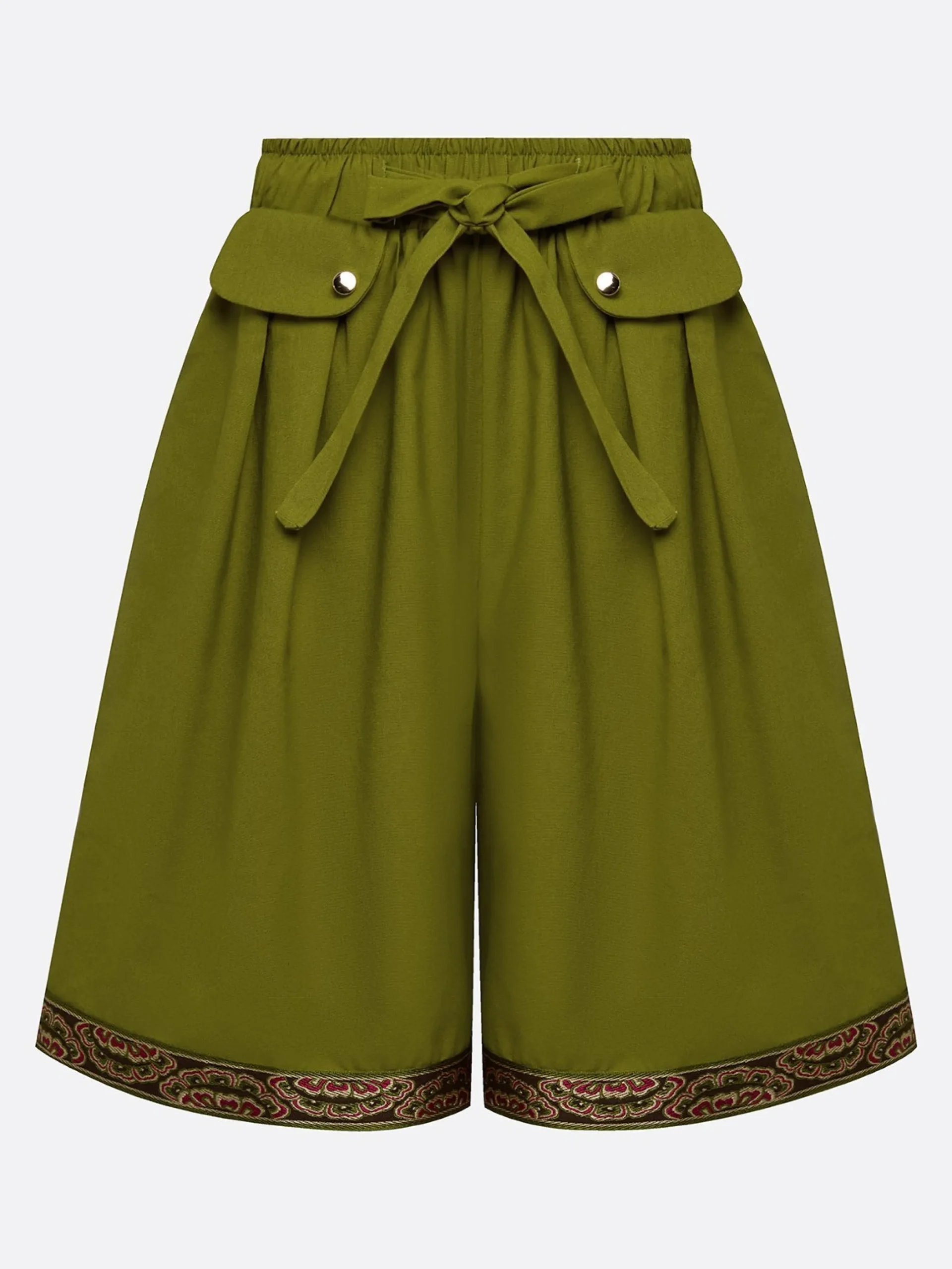 Casual Ethnic Print High Waist Shorts