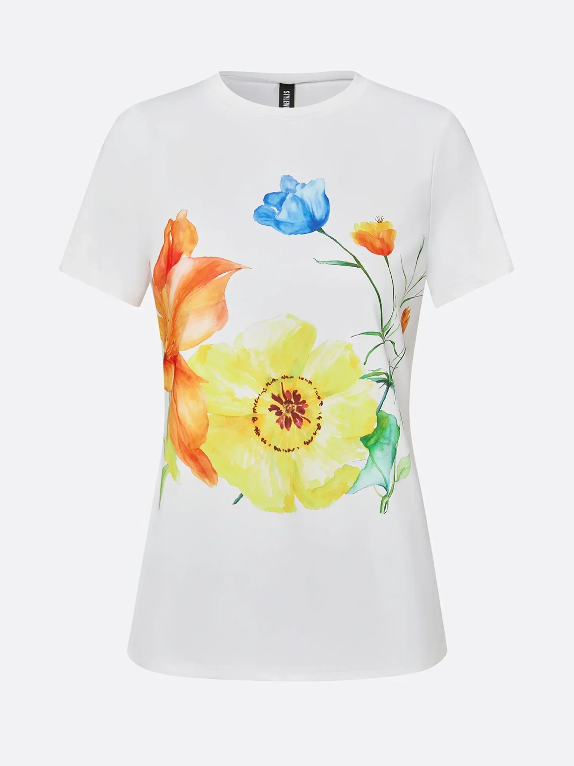 Casual Floral Crew Neck Slim Fit Tee