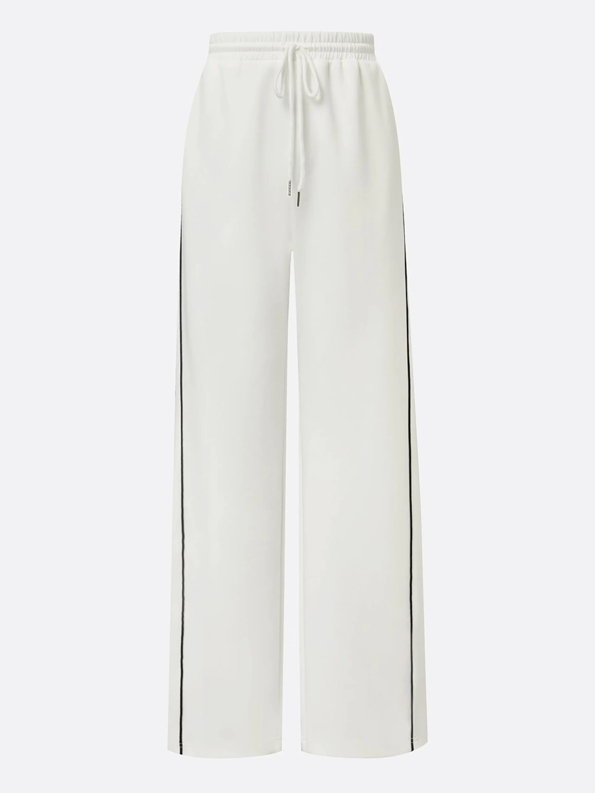 Casual High Waist Wide Leg Pants Color Block H-Line Daily Trousers