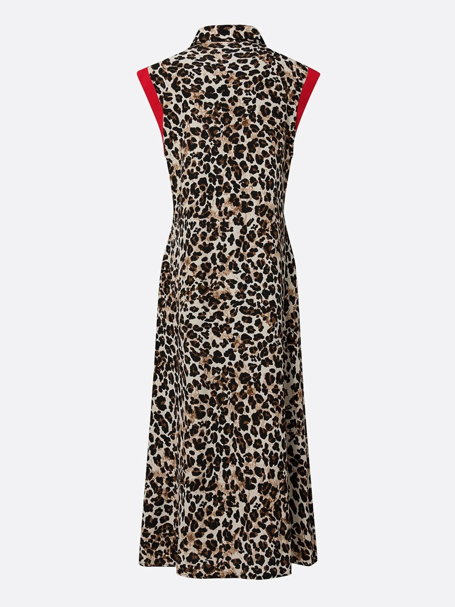 Casual Leopard Colorblock Tailored Maxi Dress