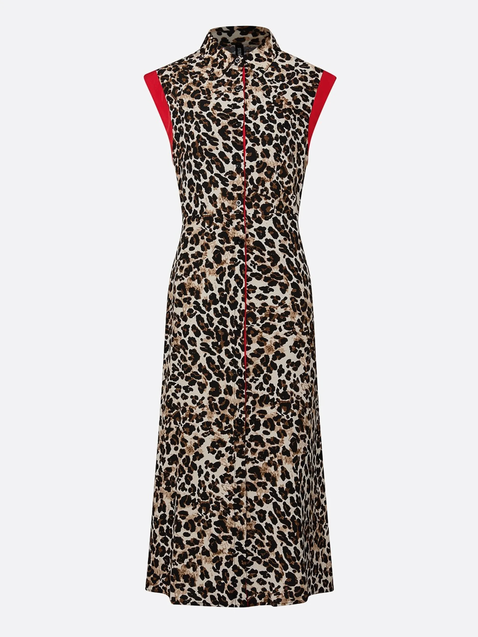Casual Leopard Colorblock Tailored Maxi Dress