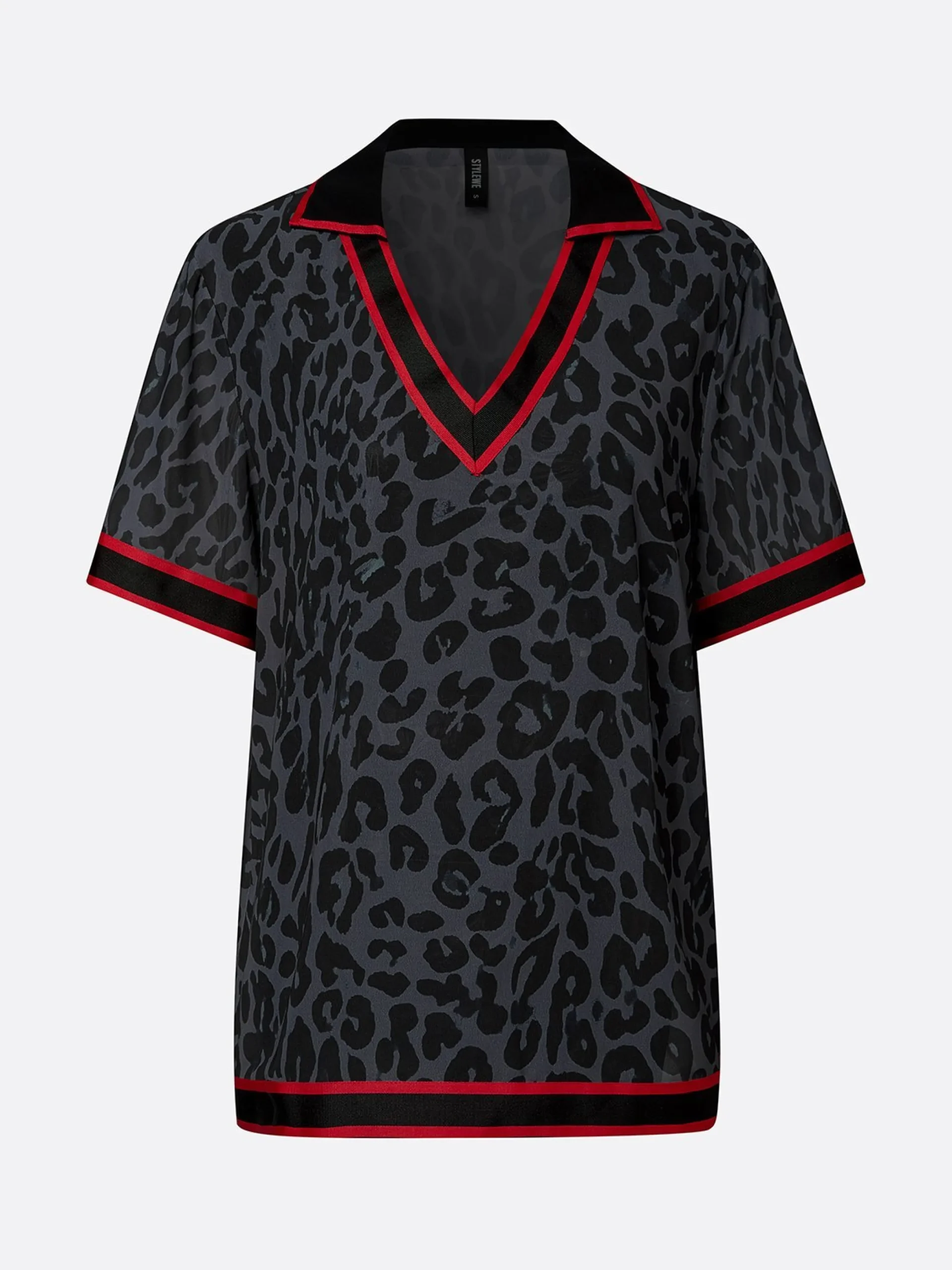 Casual Leopard Printing Shawl Collar Blouse