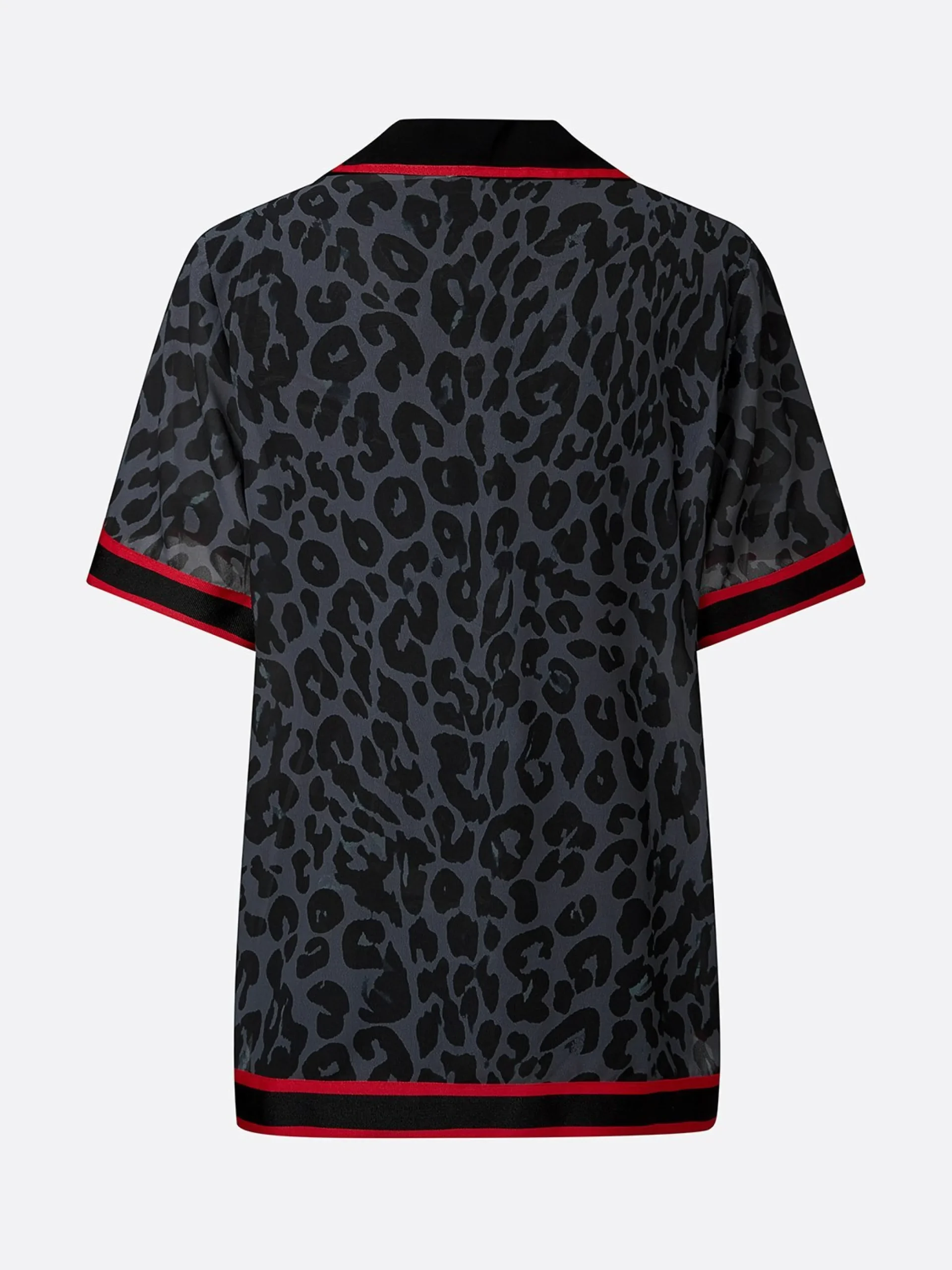 Casual Leopard Printing Shawl Collar Blouse