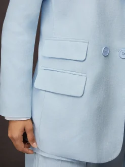 Casual Linen Plain Lapel Collar Blazer