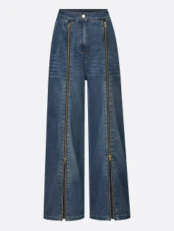 Casual Long Straight Pants H-Line Zipper Regular Fit Daily