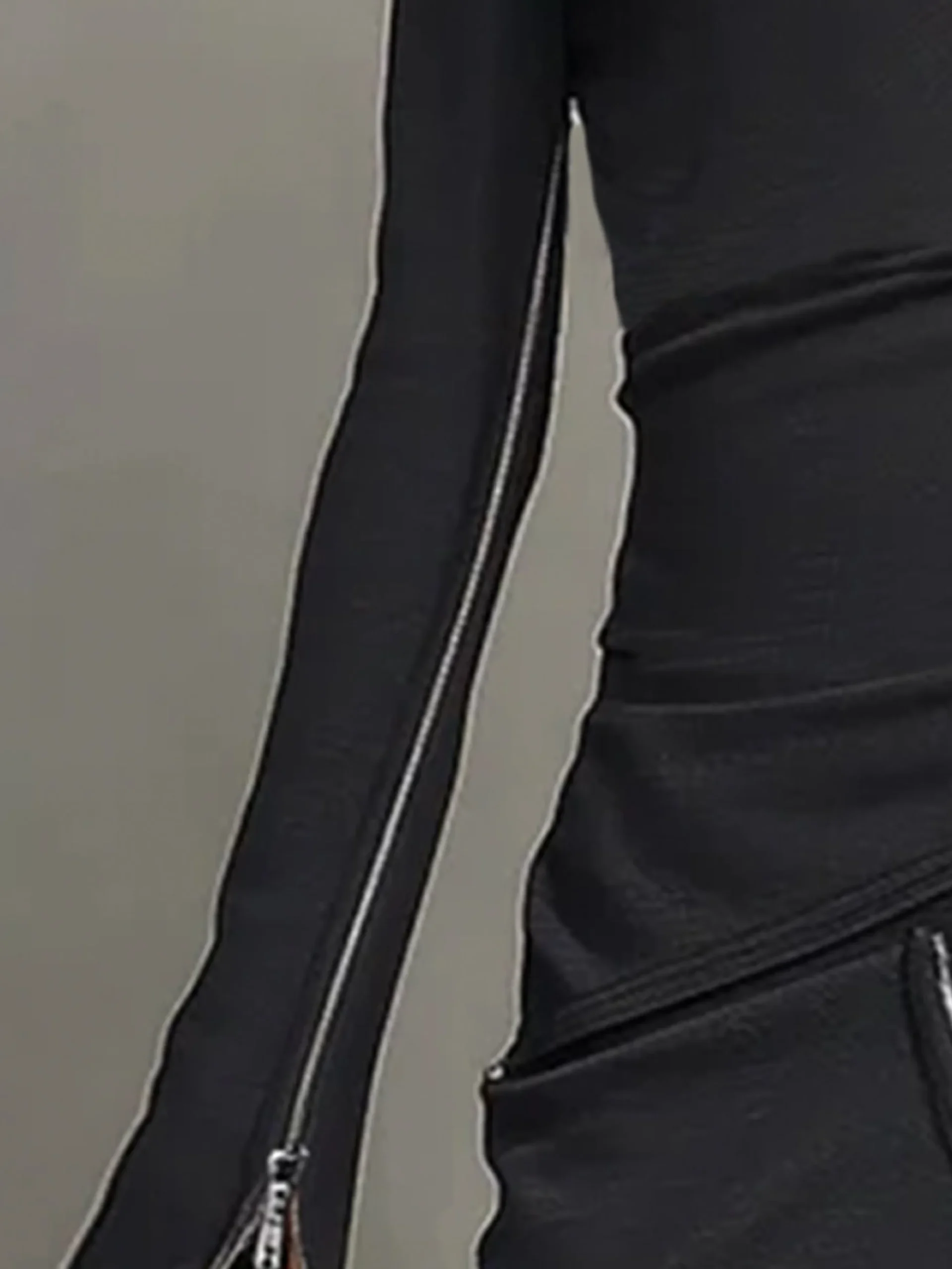 Casual Mock Neck T-Shirt Tight T-Line Long Sleeve Breathable Top