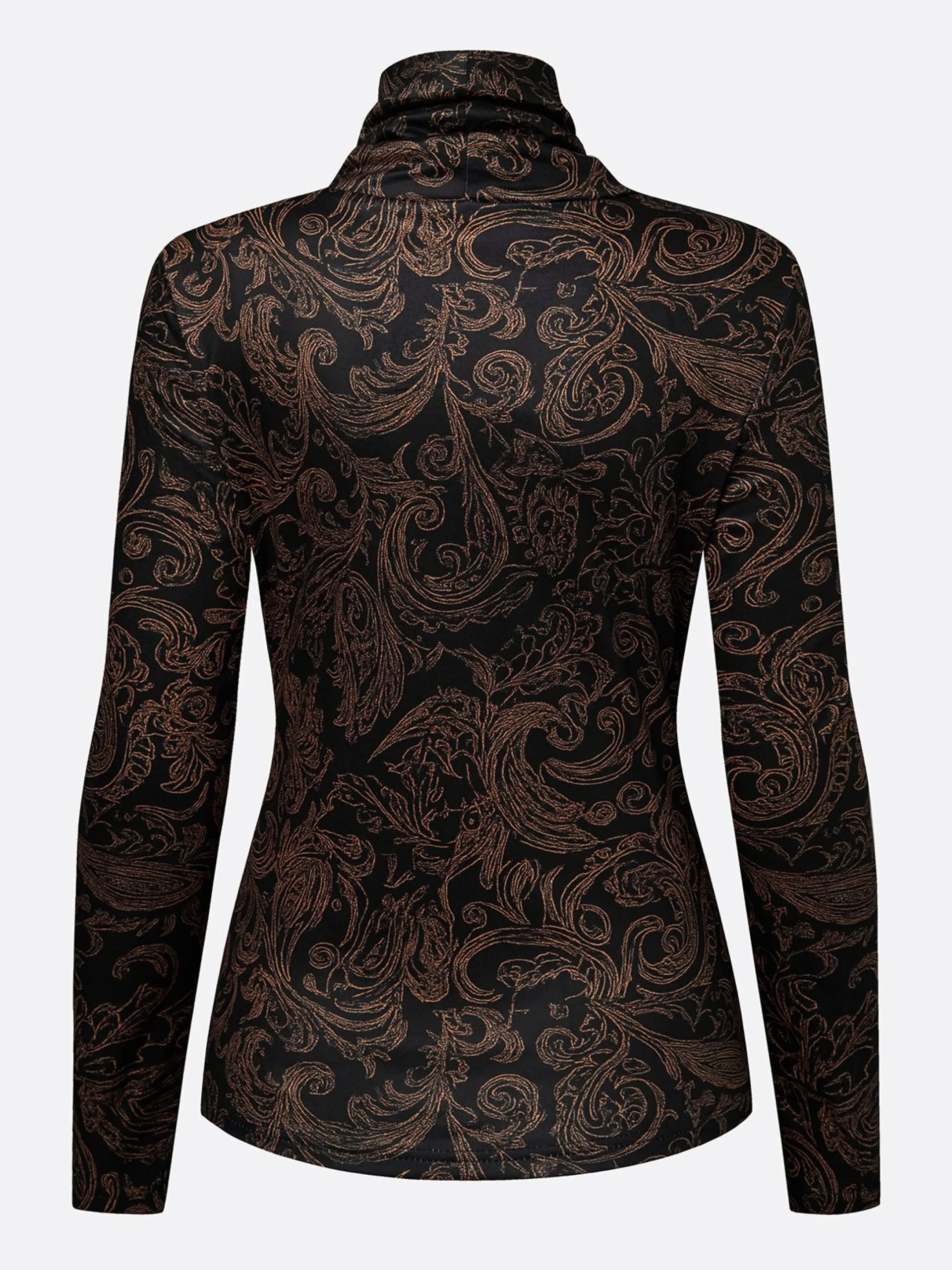 Casual Paisley Printing Turtleneck T-shirt