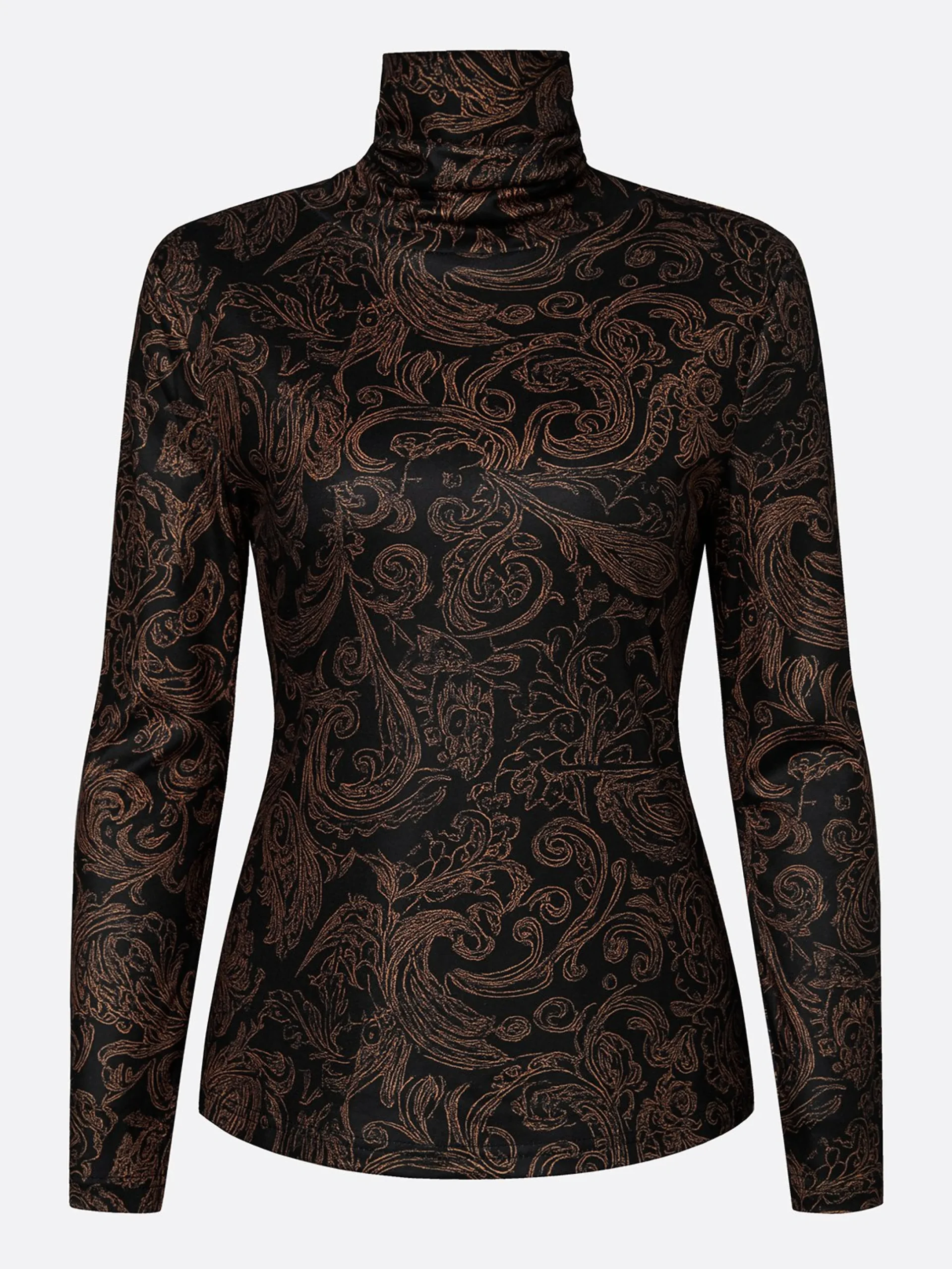 Casual Paisley Printing Turtleneck T-shirt