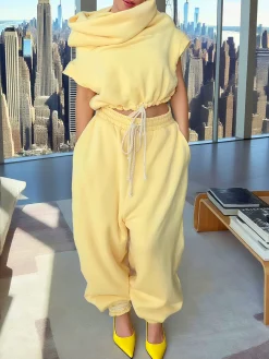 Casual Plain Ankle Banded Pants