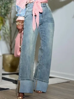 Casual Plain Distressing Jeans