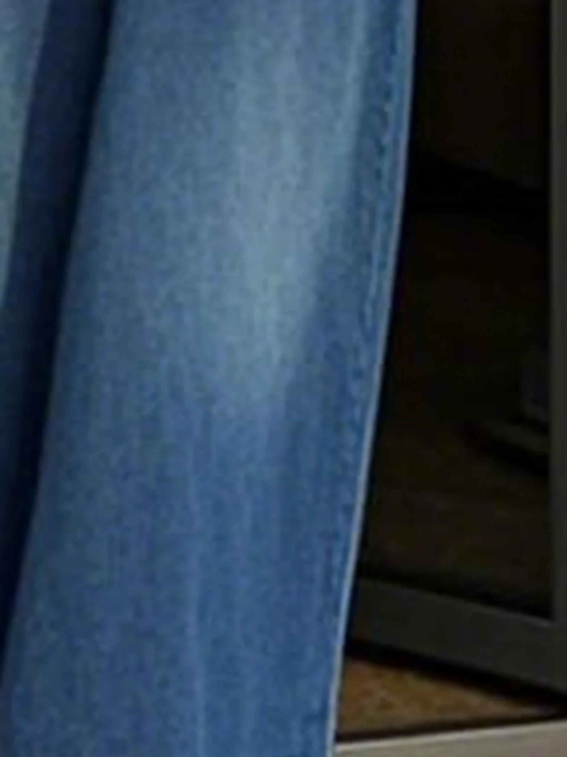 Casual Plain Distressing U-Neck Denim Maxi Dress