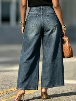 Casual Plain Loose Denim Jeans