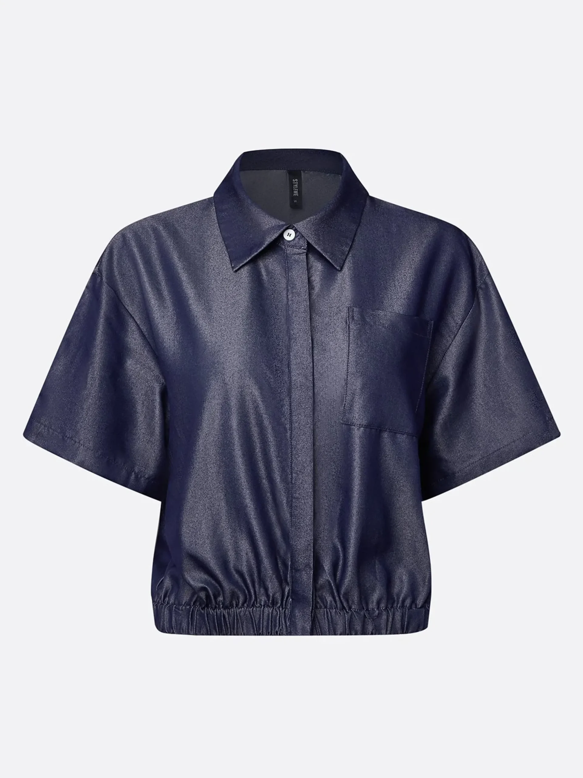 Casual Plain Shirt Collar Soft Tencel Denim Shirt