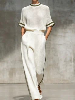 Casual Plain Split Joint Straight Pants