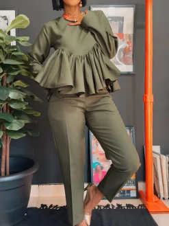 Casual Plain Straight Pants