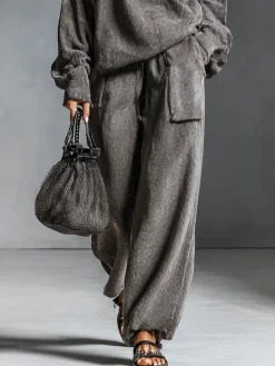 Casual Plain Straight Pants