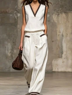 Casual Plain Straight Pants Pant