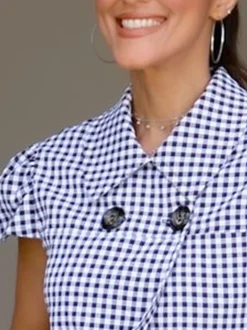 Casual Printing Plaid Shawl Collar Jacket