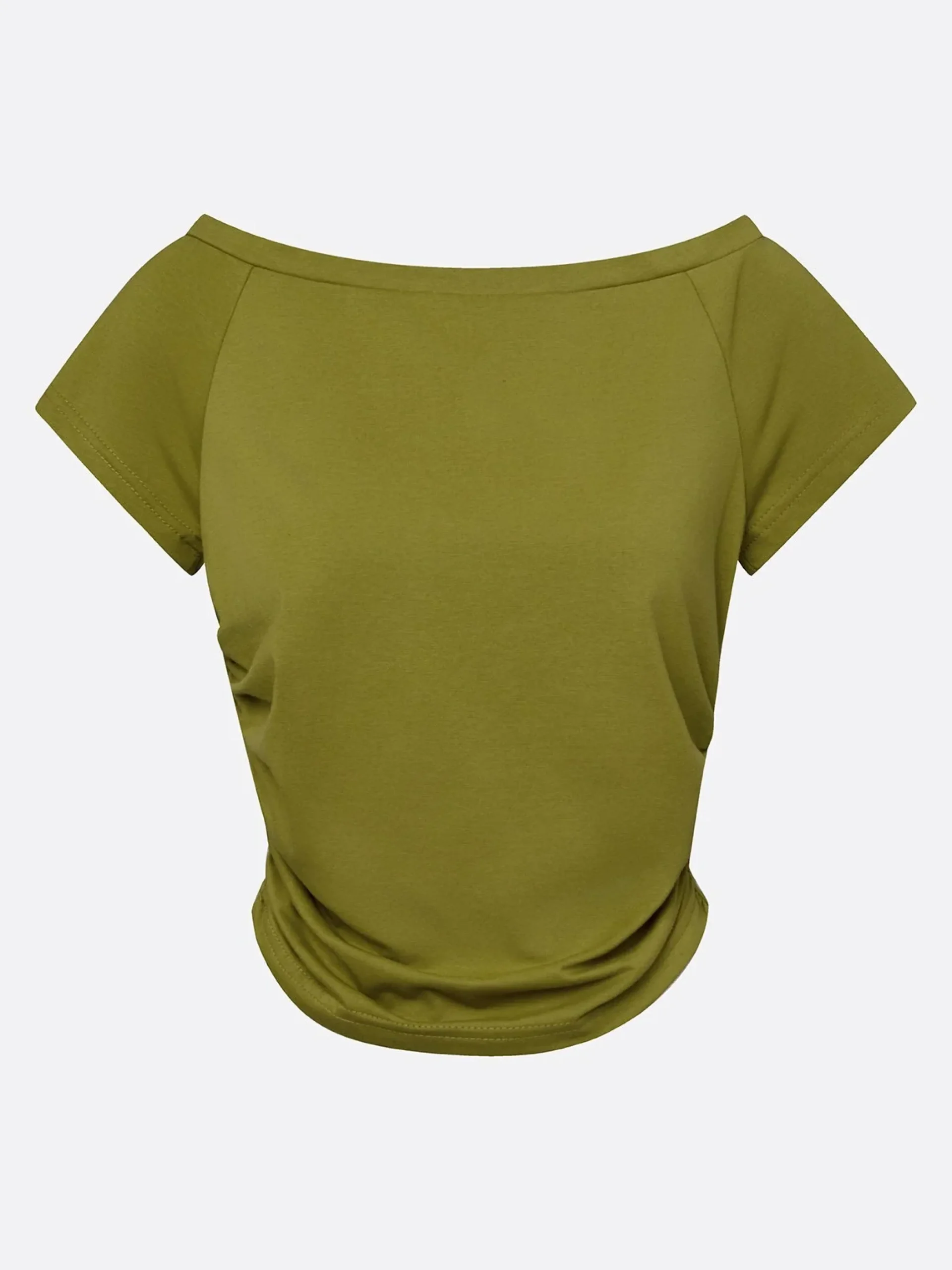 Casual Solid Boat Neck Slim Fit Tee