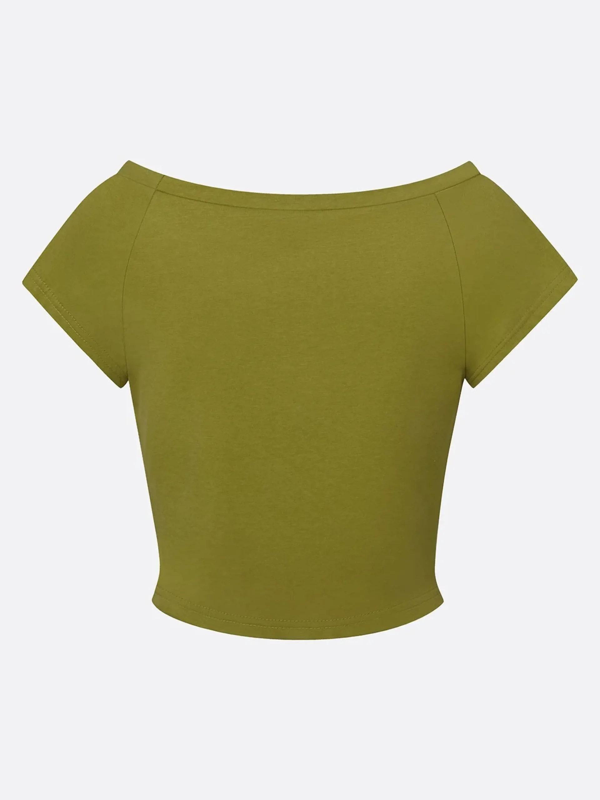 Casual Solid Boat Neck Slim Fit Tee