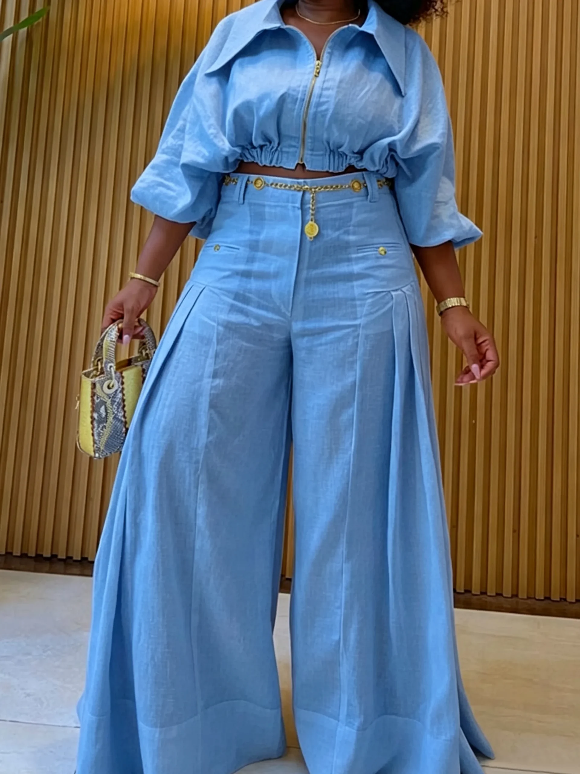 Casual Solid Loose Fit Cotton And Linen Wide Leg Pants for Daily Wear