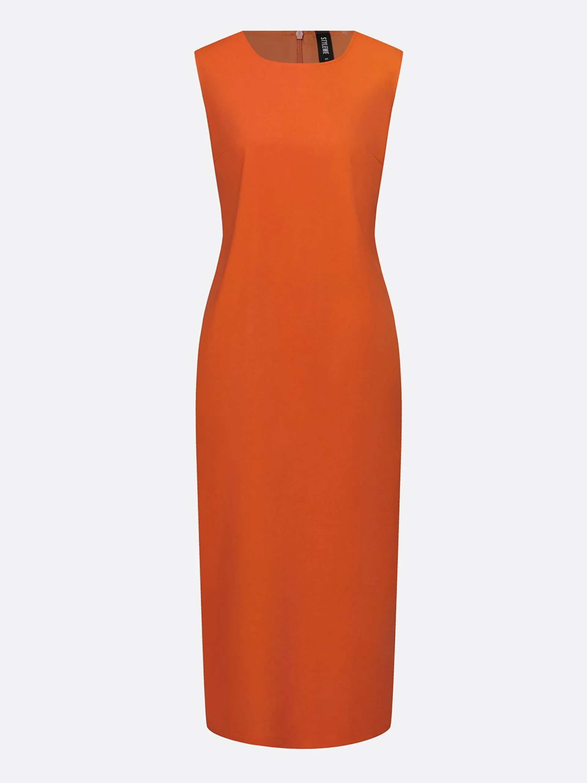 Casual Solid Tailored Sleeveless Midi Dress