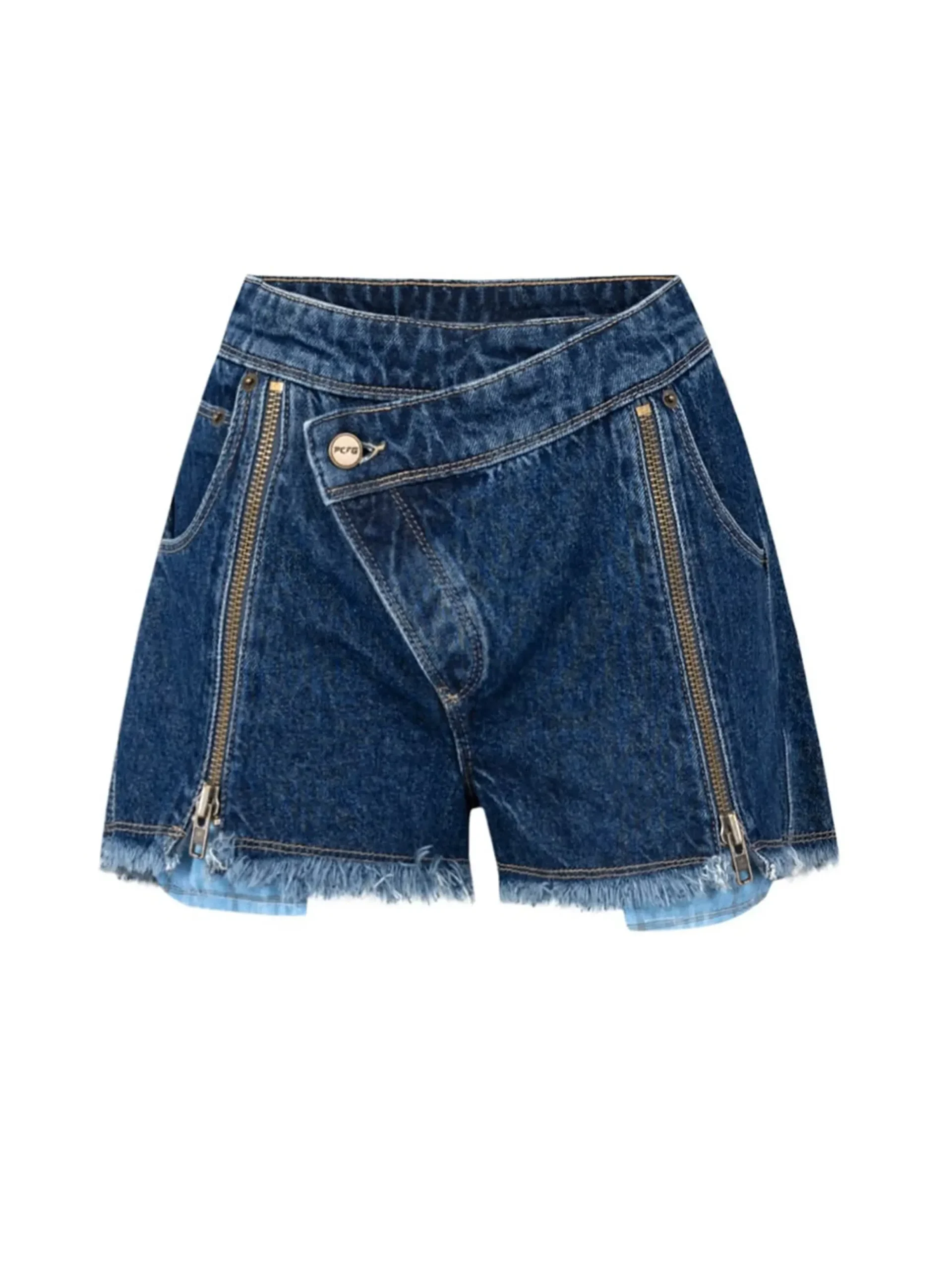 Casual Zipper Denim Shorts