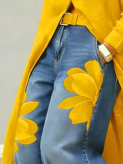Casual Zipper Loose Bloomers Ankle Pants O-Line Daily Trousers