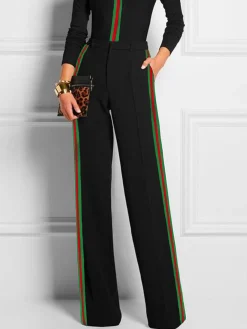 Color Block Urban Pocket Fashion Pants