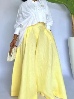 Cotton And Linen Casual Plain Distressing Wide Leg Pants