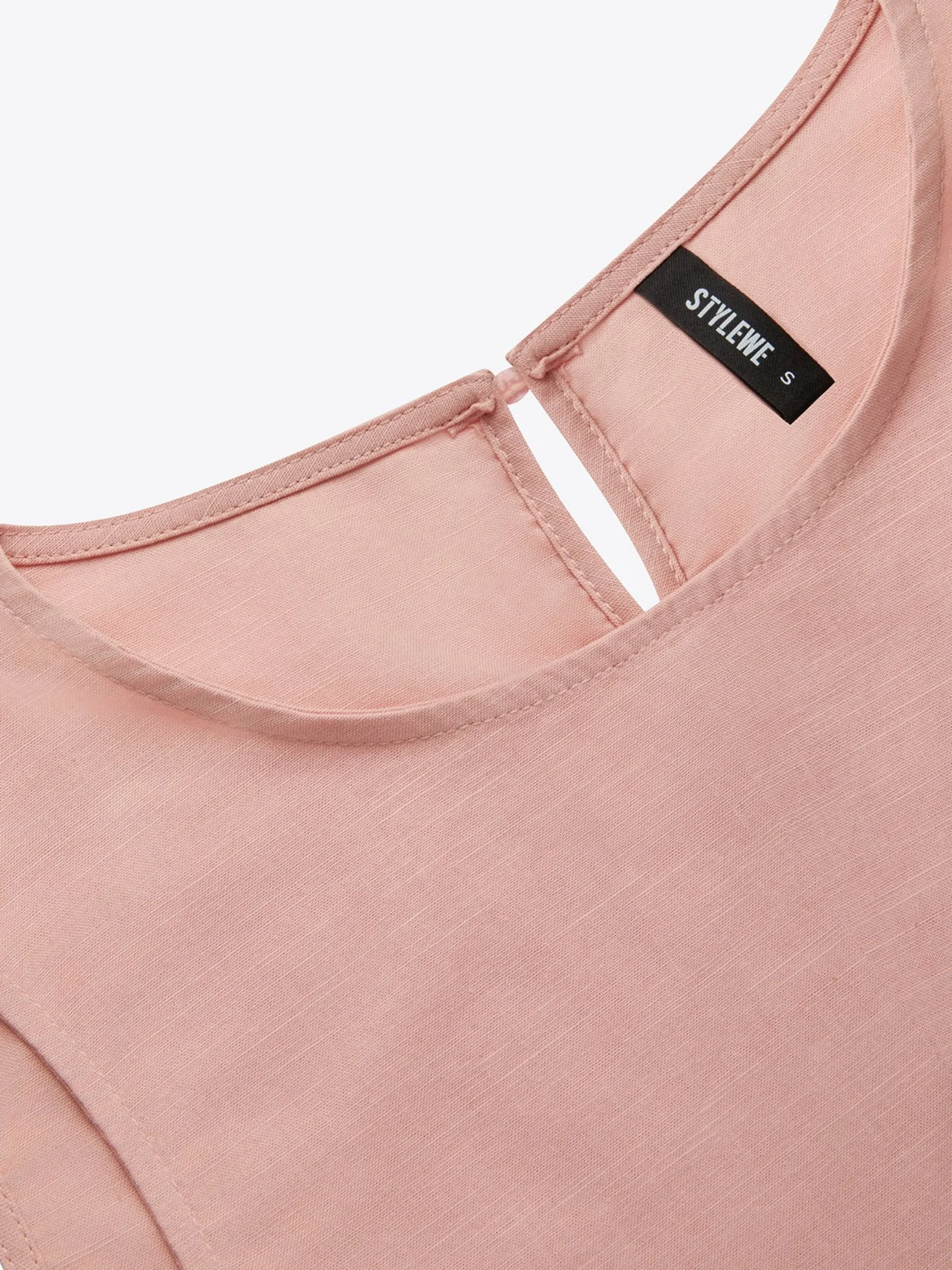 Cotton Casual Solid Relaxed Plain Peplum Sleeveless Blouse