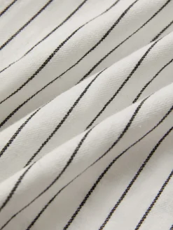 Cotton Crew Neck Striped Urban Blouse With Belt