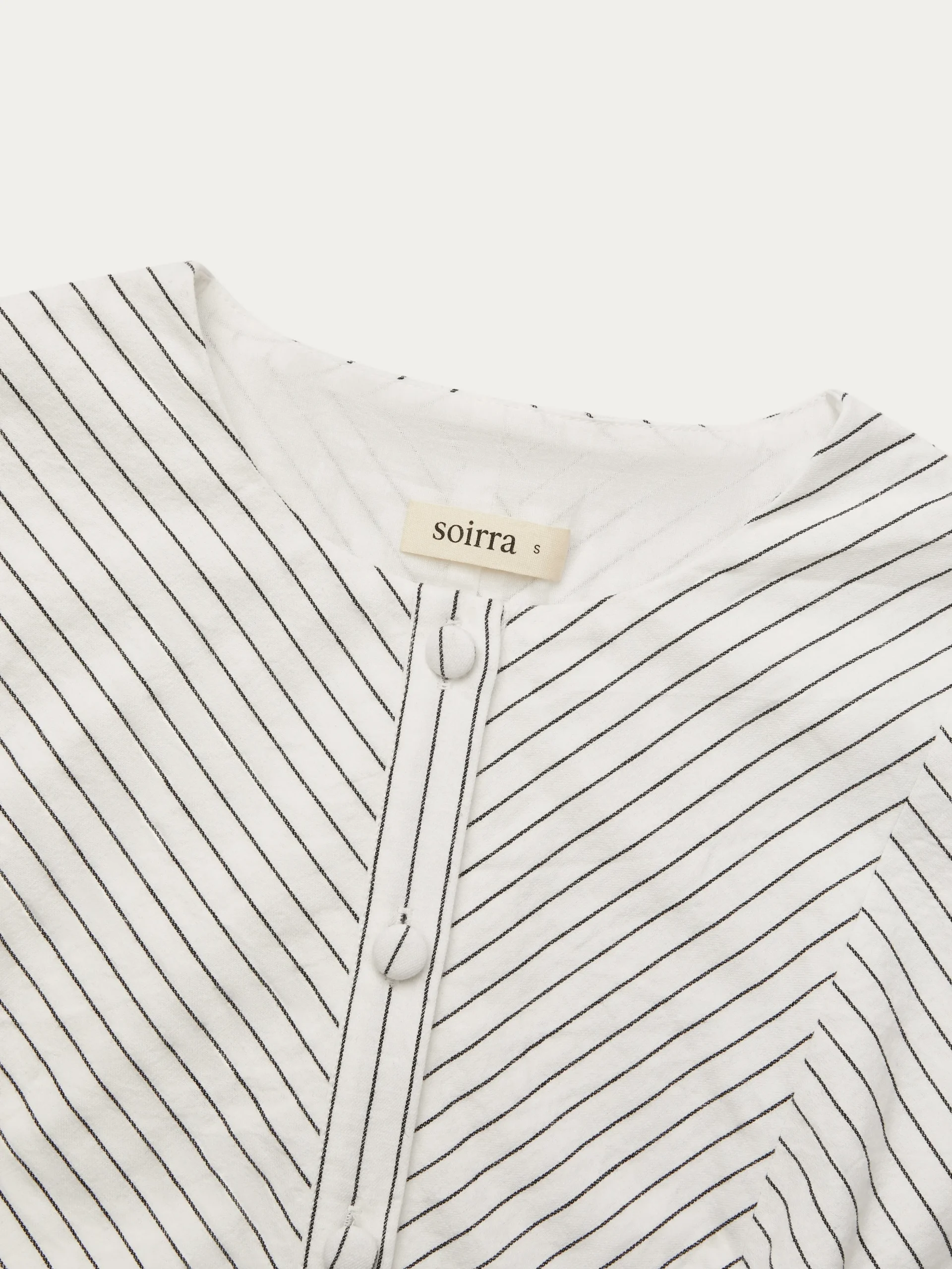 Cotton Crew Neck Striped Urban Blouse With Belt