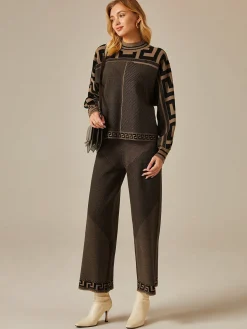 Crew Neck Loose Urban Geometric Sweater