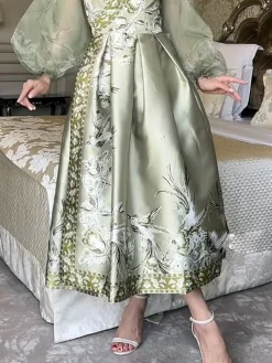 Cross Neck Elegant Regular Fit Dress