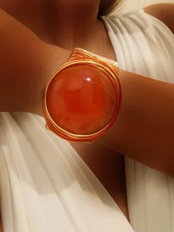 Crystal big gem handmade bracelet exaggerated cross retro egg-shaped bracelet