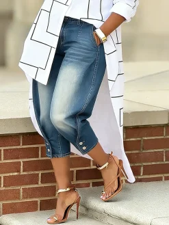 Denim Buttoned Casual Jeans