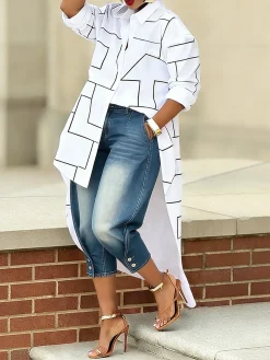 Denim Buttoned Casual Jeans