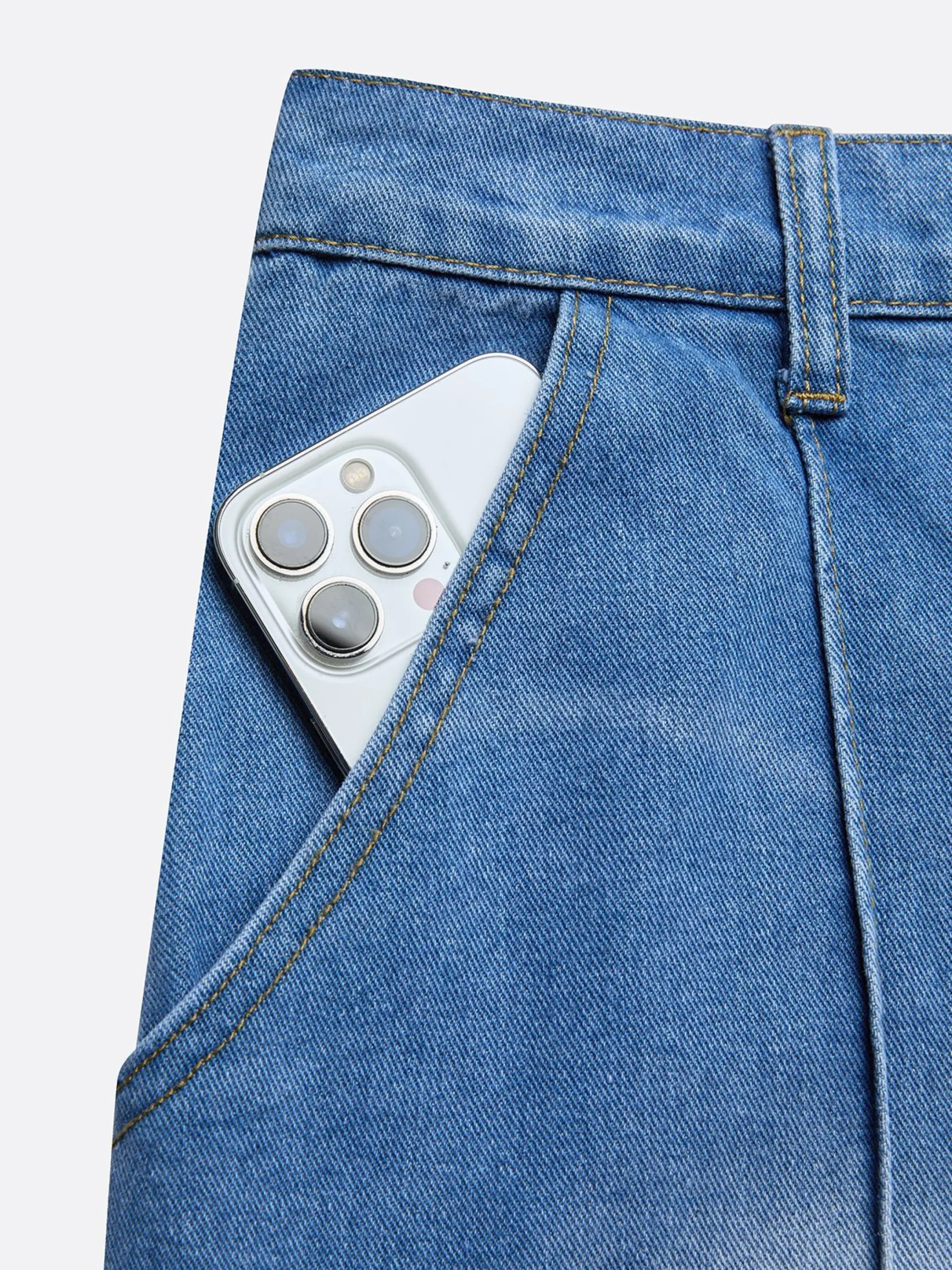 Distressing Loose Casual Plain Jeans