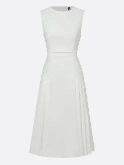 Elegant Crew Neck Stretchable Sleeveless Midi Dress