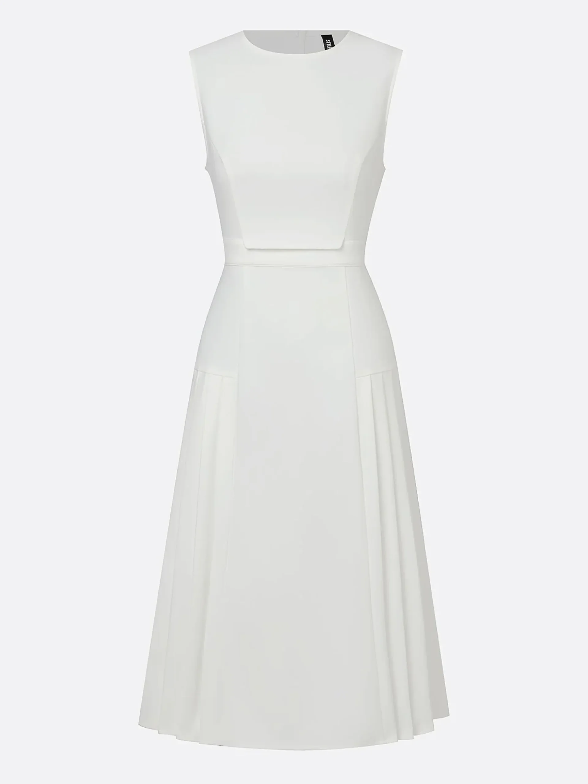 Elegant Crew Neck Stretchable Sleeveless Midi Dress